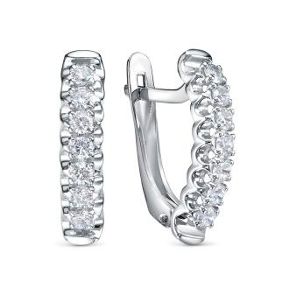Серьги из серебра с фианитами