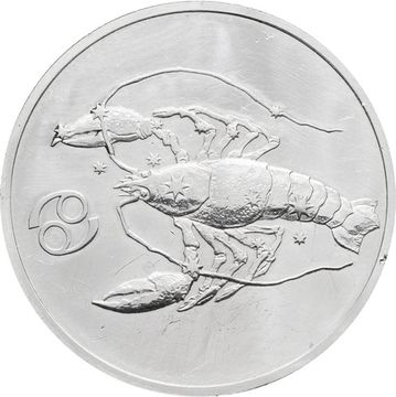 2 рубля 2003 СПМД Proof «Знаки зодиака - Рак»