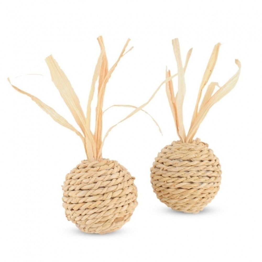 Игрушка для кошек из кукурузных листьев &quot;Мяч&quot;, Triol NATURAL d 40/90 мм, 2 шт