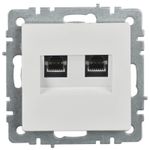 BRITE Розетка двойная RJ11+RJ45 кат.5E РК/Т12-БрБ белый IEK