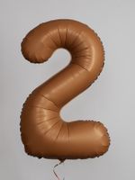 F Шар (40''/102 см) Цифра, 2 Slim, Шоколад, Матовый (БГ-60)