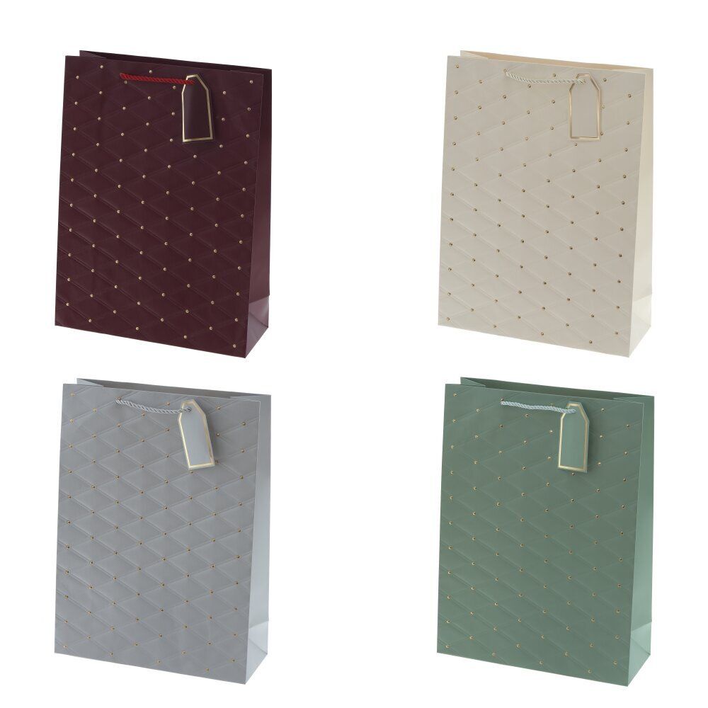 GAEM Пакет подарочный L (бумага 210г/м2, блок 12шт), L31 W12 H42 см, 4в.