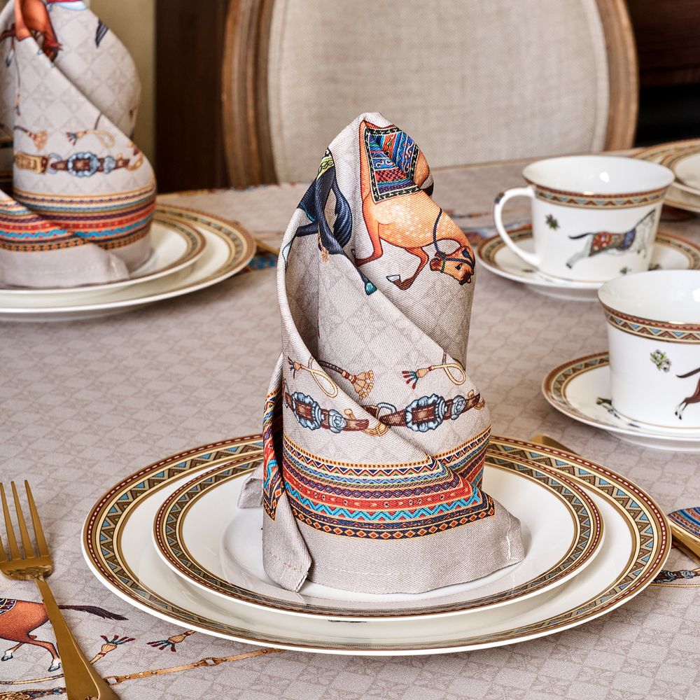 НАБОР САЛФЕТОК 2 ШТ "PASSAGE",40Х40СМ, 100% ХЛОПОК, КАПУЧИНО,ТВИЛ