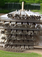 Черенок (ручка) для лопат, вил, совковых/штыковых лопат, 120см, 38 мм, 3 шт