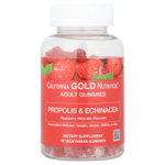 California Gold Nutrition, жевательная добавка с прополисом и эхинацеей, натуральный малиновый вкус, 90 вегетарианских жевательных таблеток