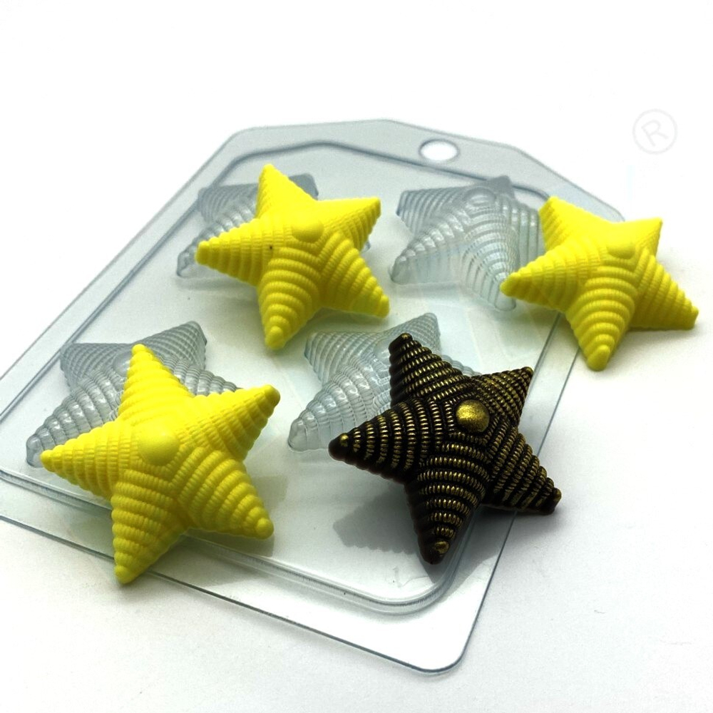 Форма пластиковая для конфет Звезда с погон МИНИ (4 ячейки)