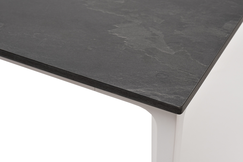 "Малага" обеденный стол из HPL 90х90см, цвет "серый гранит", каркас белый