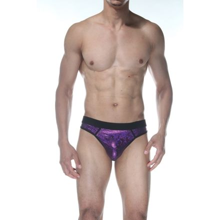 Мужские трусы стринги фиолетовые блестящие Don Moris DM102147
