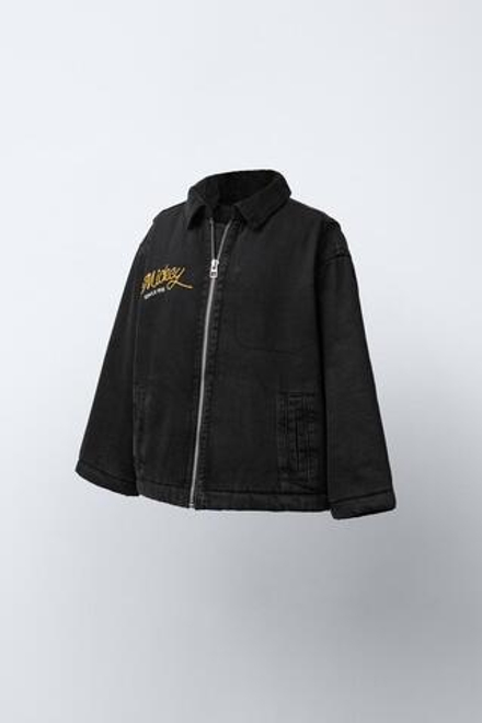 ZARA УТЕПЛЕННАЯ ДЖИНСОВАЯ КУРТКА MICKEY MOUSE © DISNEY, ЧЕРНЫЙ