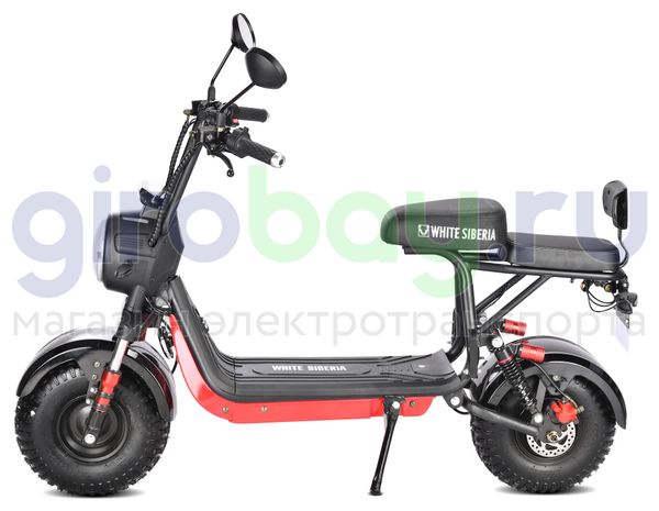 Электроскутер WHITE SIBERIA MINI R 1200w 2.0 - Черный