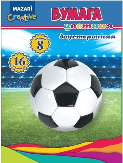 Бумага цв. 205*270мм, 16л. 8цв. двустор. (Mazari)