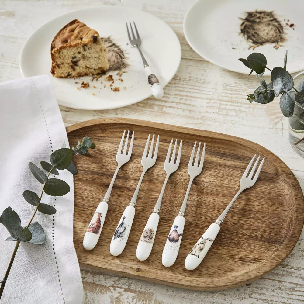 Royal Worcester - Набор Wrendale Designs из 6 вилок для торта / артикул   WN1102-XG  / GTIN 749151597723