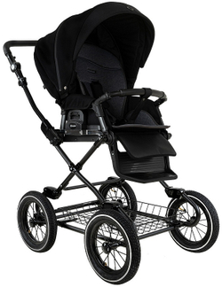 Детская коляска Roan Bass Next Classic d12 2.0 3 в 1 с автокреслом Tutis Elo Lux EduSky Black BNC/85/2 Caviar/Black/руч.Cappuccino