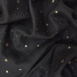 Чёрный с золотыми звёздами (широкая кромка)