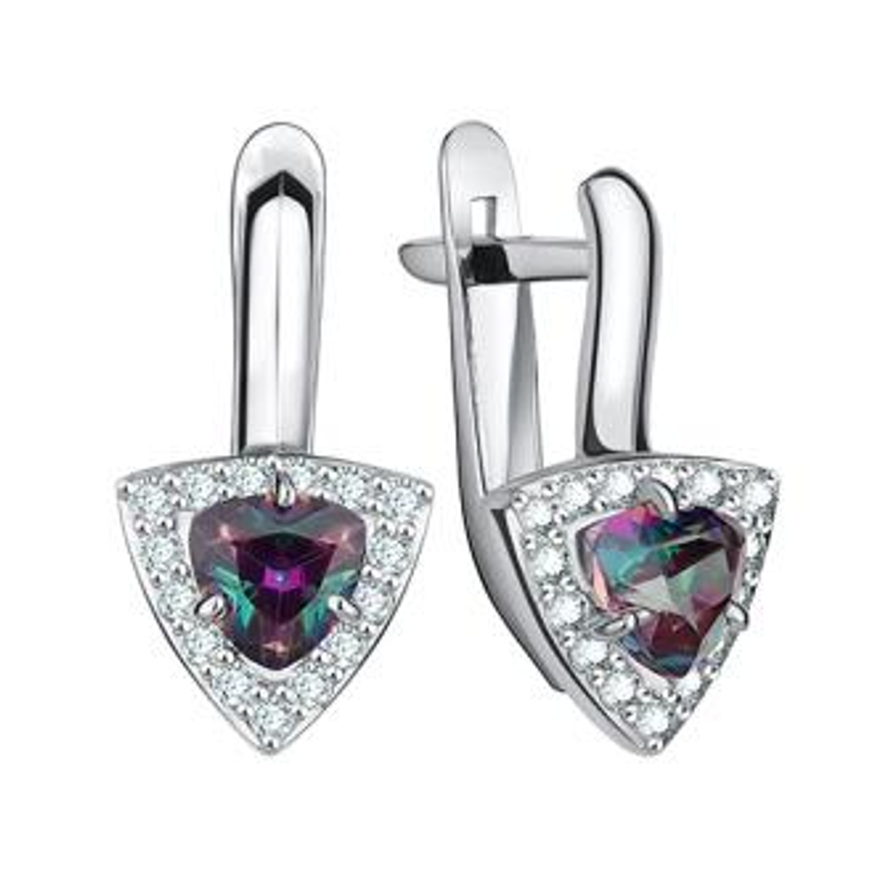 Серьги из серебра с кварцем