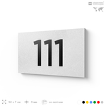 Номер на дверь квартиры 111, табличка на дверь для офиса, кабинета, аудитории, склада, белая 120х70 мм, Айдентика Технолоджи
