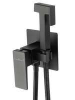 Смеситель с гигиеническим душем встраиваемый WONZON & WOGHAND CUBE 2.0, Черный матовый (WW-88829068-MB)