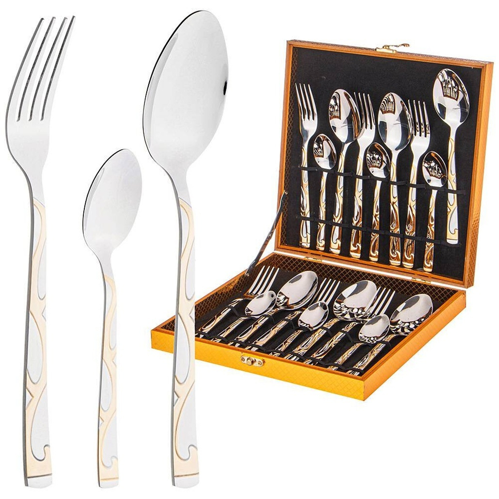 Набор столовых приборов 18 предметов в деревянном кейсе Agness 942-010