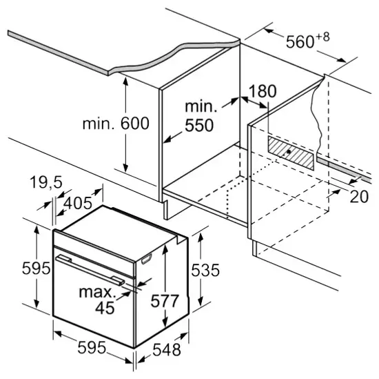 Электрический духовой шкаф Bosch HBG675BB1, черный