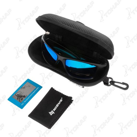 Очки поляризационные в жест.чехле (зеркал. синий) (N-OP-TF1978N-B) Nisus