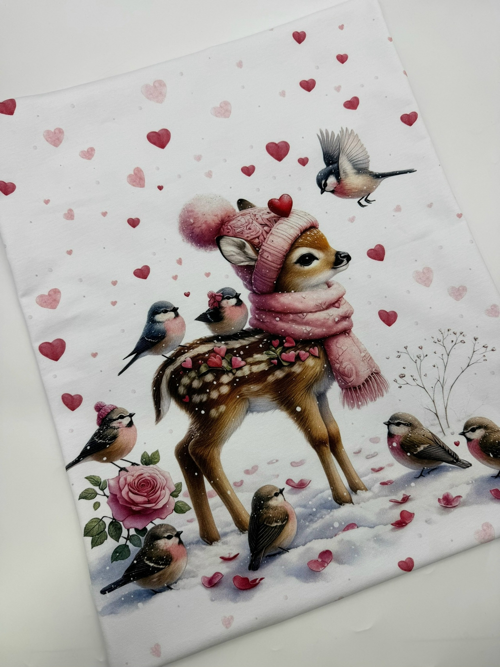 Футер 2-нитка купон 70см Олененок и снегири