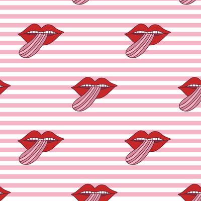 Полосатый узор с губами