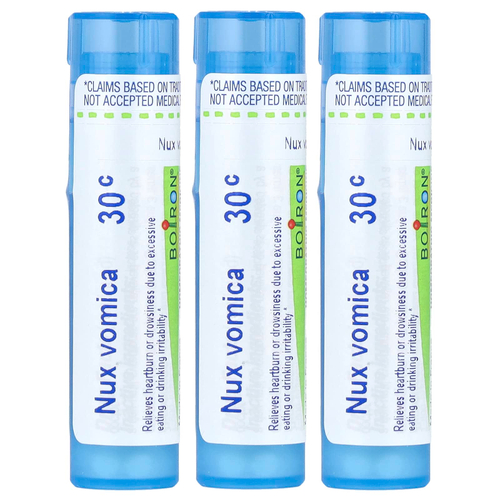 Boiron, Чилибуха (Nux Vomica), 30C, 3 тубы, приблизительно 80 гранул в каждой