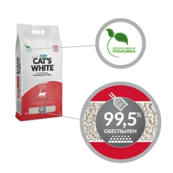Cat's white natural наполнитель комкующийся для кошачьего туалета натуральный без ароматизатора - 5 л