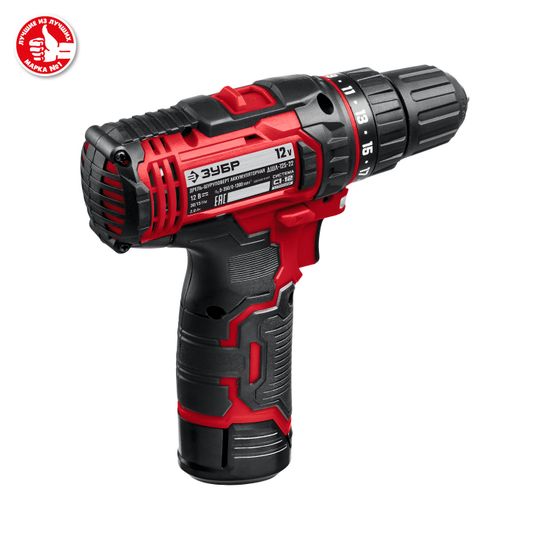 Аккумуляторная дрель-шуруповерт ЗУБР ДШЛ-125-22