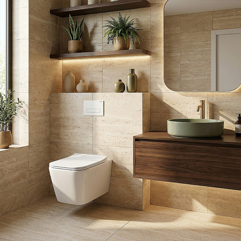 Унитаз подвесной Azario Dezi White 355х515х340 безободковый, слив "скрытое Торнадо", с быстросъемным сиденьем "Микролифт" (AZ-W05-SW)