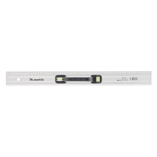 Линейка-уровень, 600 мм, металлическая, пластмассовая ручка 2 глазка Matrix