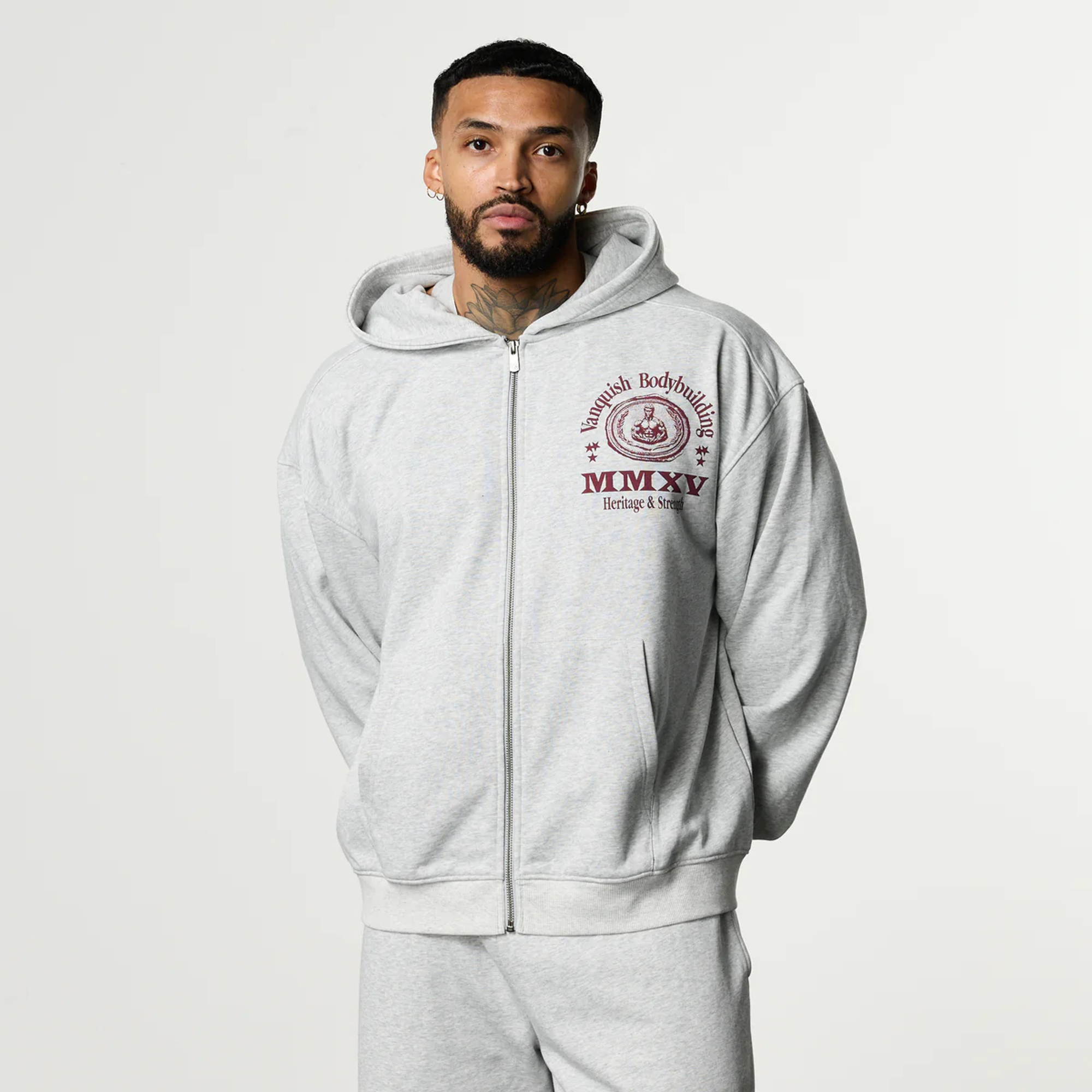 Толстовка VANQUISH Heritage Zip Hoodie Grey