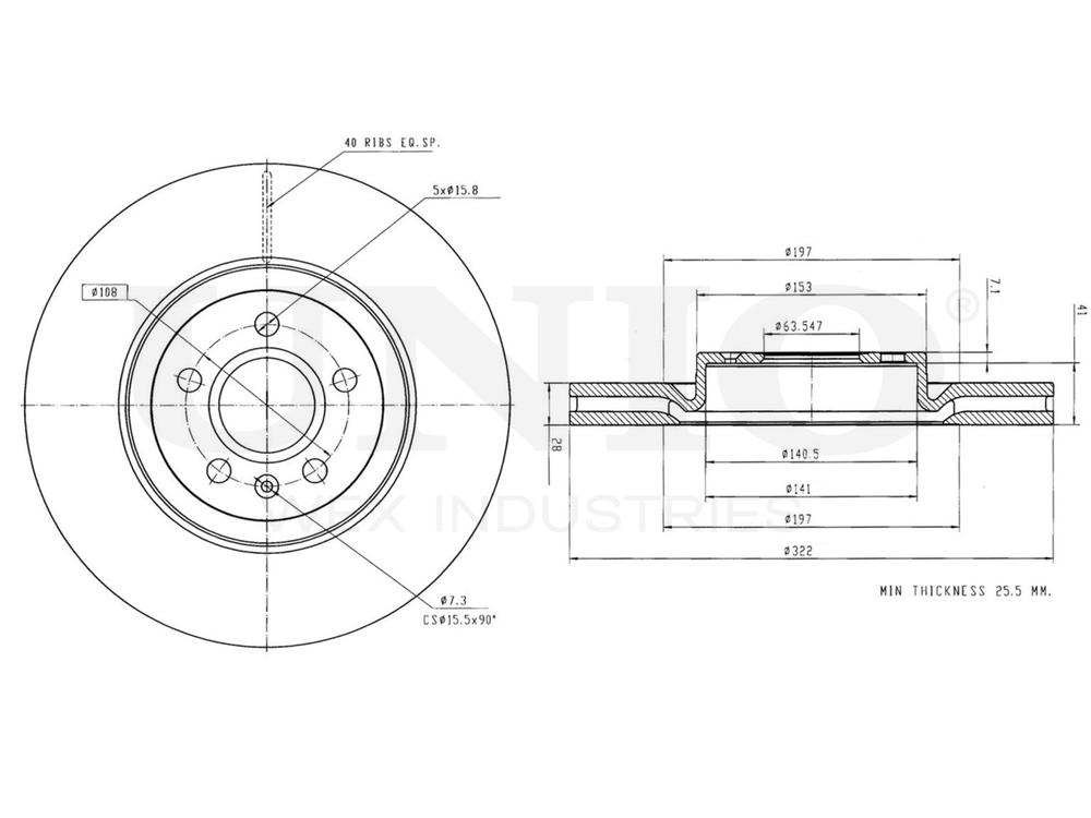 Диск тормозной передний UNIO BRD-20528