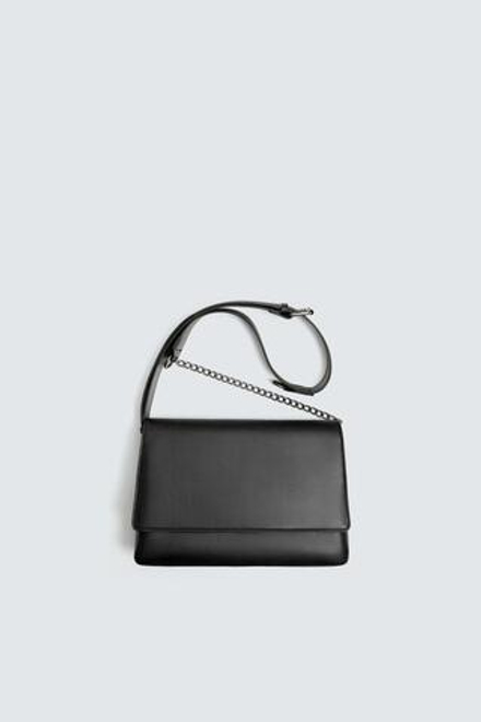 ZARA СУМКА ЧЕРЕЗ ПЛЕЧО С ЦЕПОЧКОЙ, ЧЕРНЫЙ