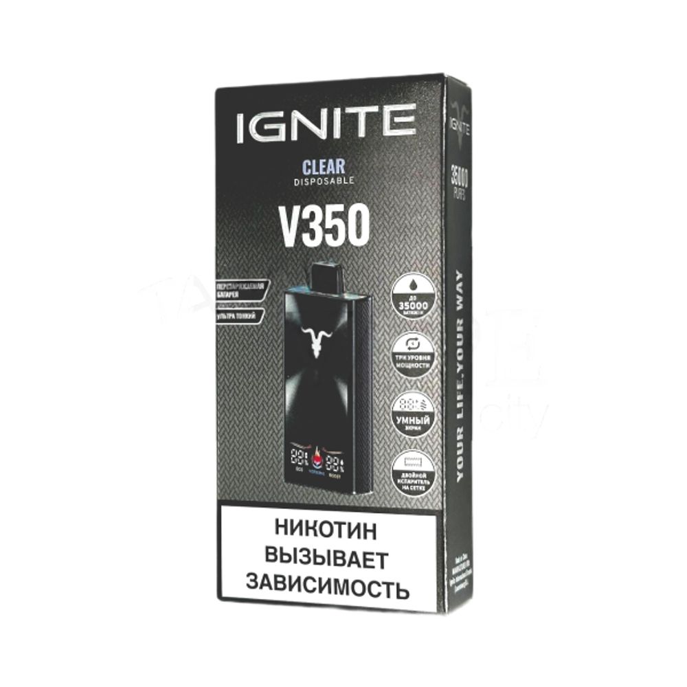 Ignite V350 Чистый (Clear) 35000 затяжек 20мг Hard (2% Hard)