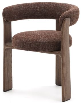 Granite Стул на 3 ножках из коричневого шенилла и массива ясеня в отделке орех Испания La Forma