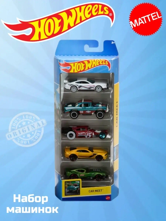 Набор из 5 машинок Хот Вилс Car Meet HLY78