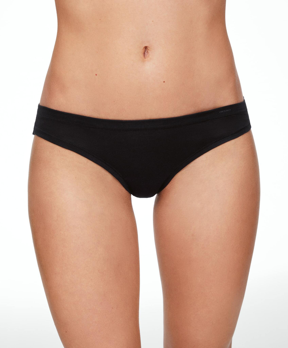 OYSHO Набор из 3 классических трусов из смесового хлопка, черный