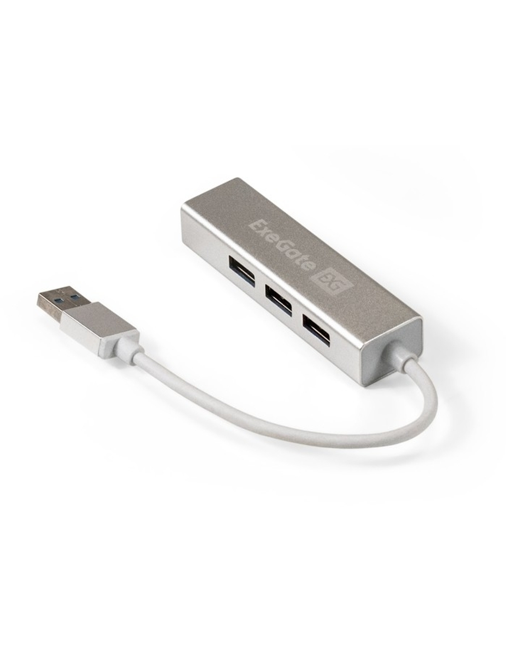 Exegate EX293981RUS USB-Хаб (концентратор) ExeGate DUB-4 (кабель-адаптер USB3.0 --&gt; 4xUSB3.0, Plug&Play, серебристый)