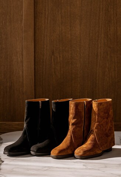 Ботильоны из натуральной замши на устойчивом каблуке SENSORY SELLA