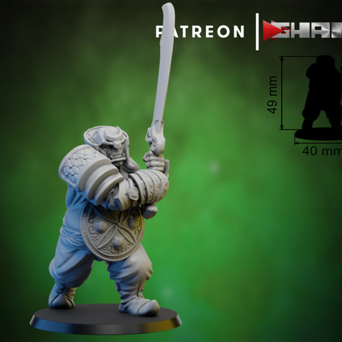 Grand Alliance Destruction Ogor Mawtribes Ogre Kingdoms Ogor Gluttons Воин огр №5 с двуручным мечом миниатюра для dnd, днд, pathfinder, фентези, Настольная игра, НРИ, Варгейм, РПГ