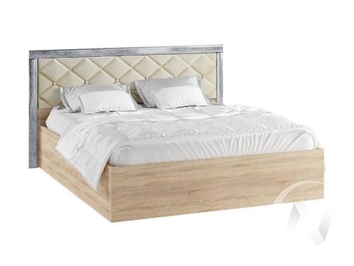 Кровать 1;4м Спальня Мадлен с осн. настил ДСП 2с (дуб сонома/дуб шале серебро)