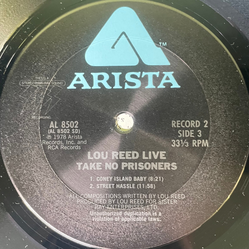 Lou Reed ‎– Lou Reed Live - Take No Prisoners 2LP (США 1978г.)