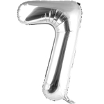 Шар фольгированный Цифра 7 101 см (Серебряный)