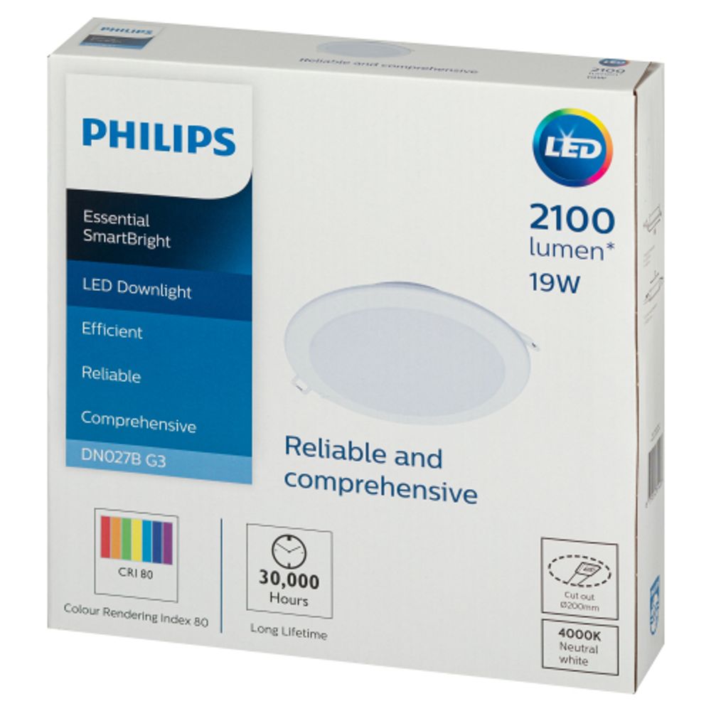 Светильник светодиодный встраиваемый Philips 929002674602 DN027B 19Вт 4000К 220-240В D200 | Philips