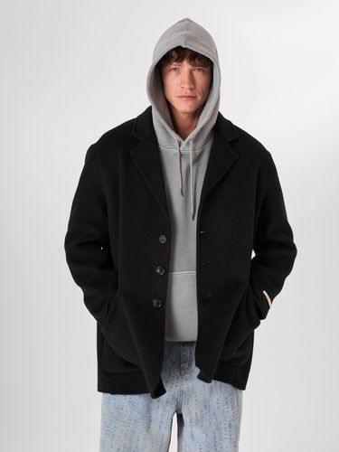 Черное шерстяное полупальто HEATHEN