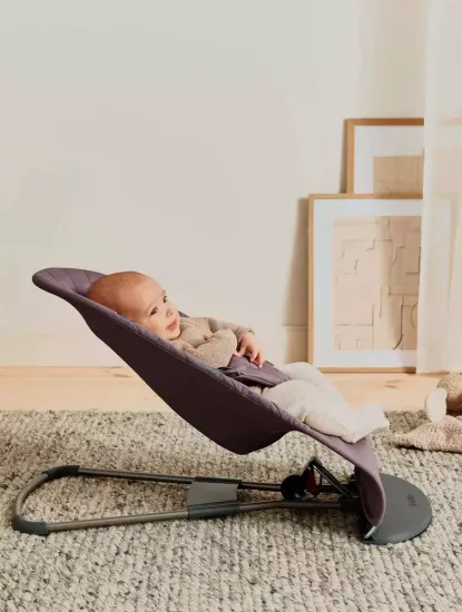 Кресло-шезлонг BabyBjorn Bliss Dark Purple, хлопок