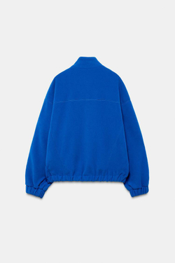 ZARA КУРТКА С ВЫСОКИМ ВОРОТНИКОМ, КОБАЛЬТОВЫЙ