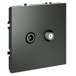 Розетка телевизионная встраиваемая VOLTUM S70 оконечная TV+SAT, (титан)