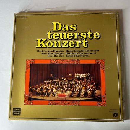 Винтажная виниловая пластинка LP Сборник Классической Музыки Das Teuerste Konzert Самый Дорогой Концерт (Германия 1977) (Вагнер, Григ, Моцарт и др)
